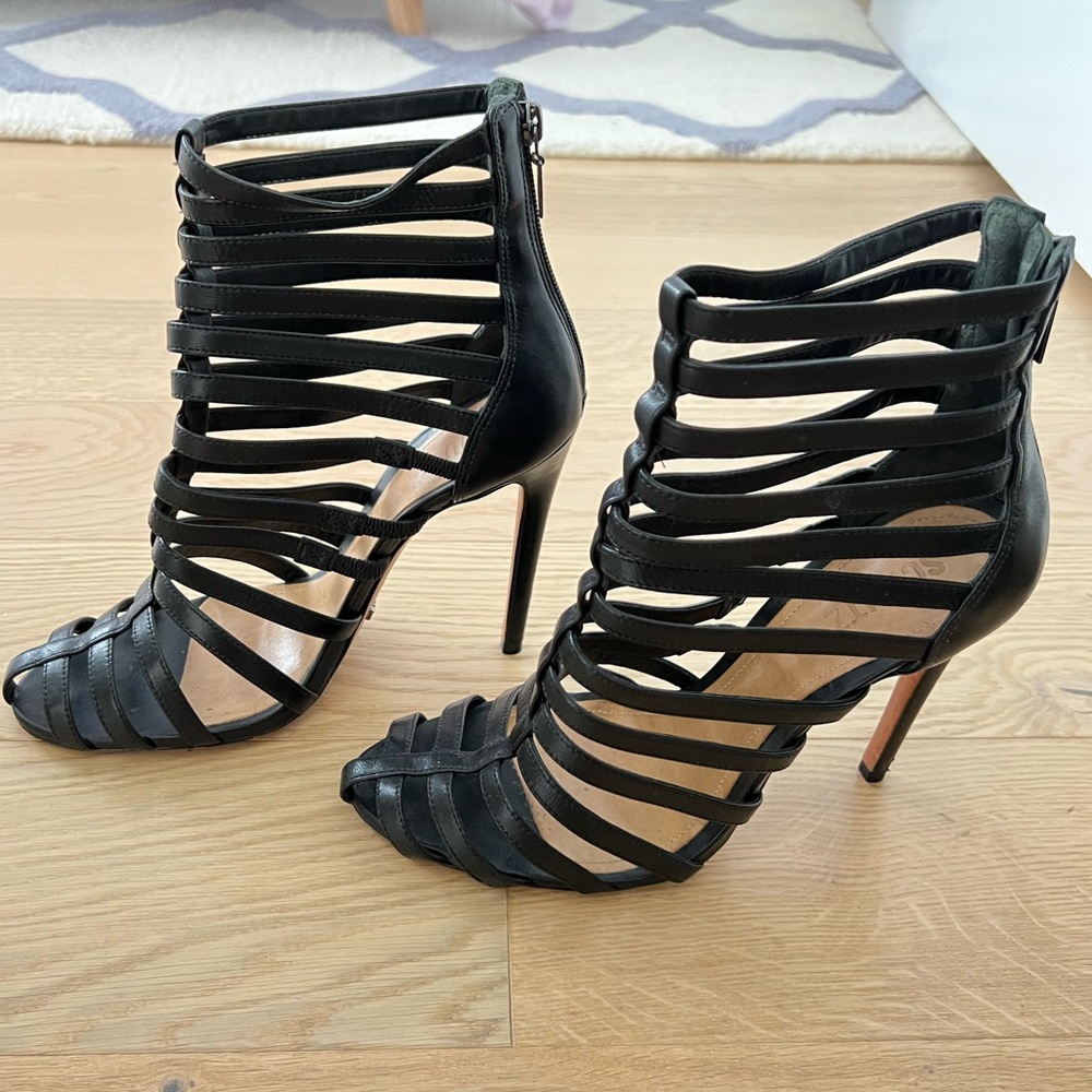 Schutz Caged High Heel Booties Sz 11